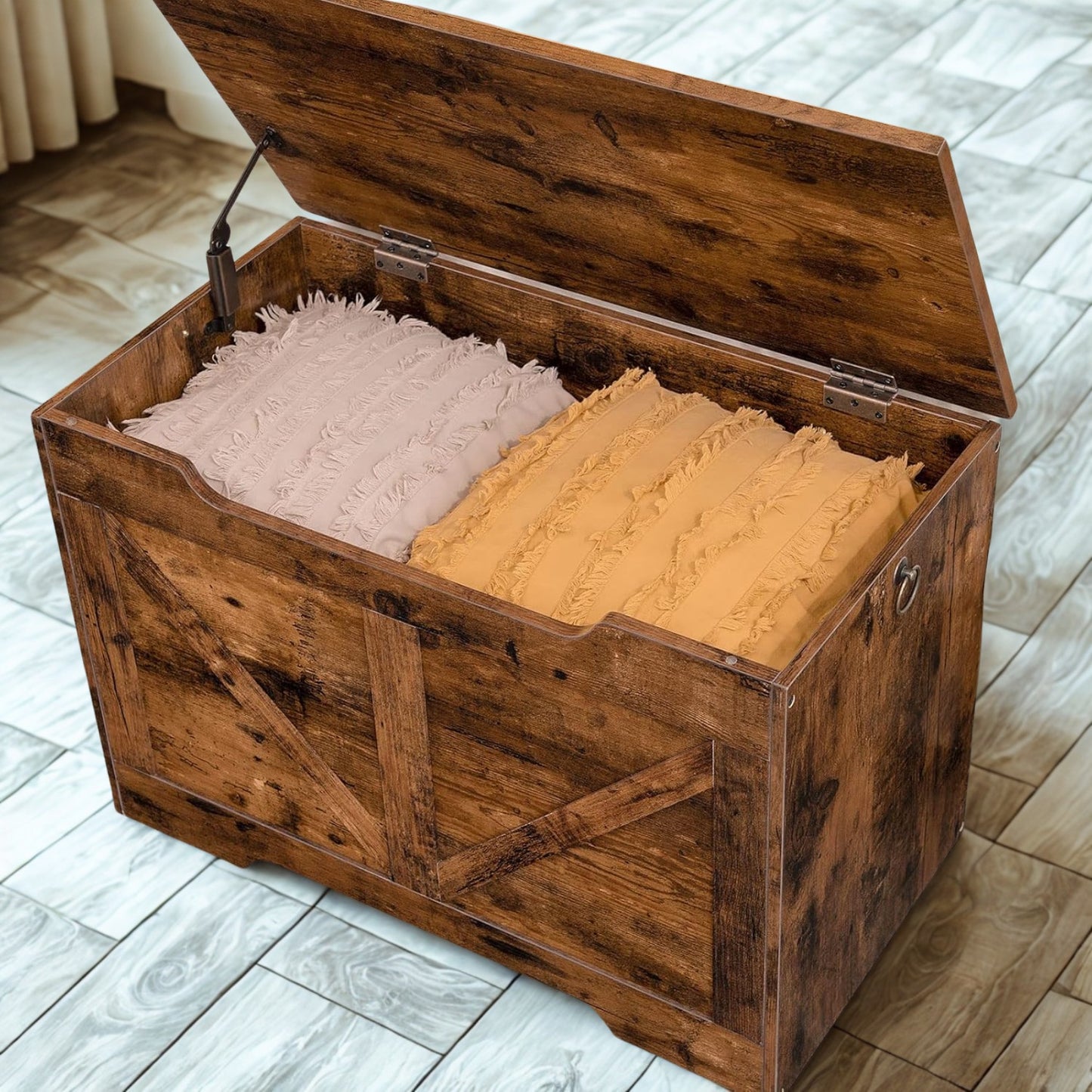 Industrial Wooden Storage Box Chest Trunk Rustic