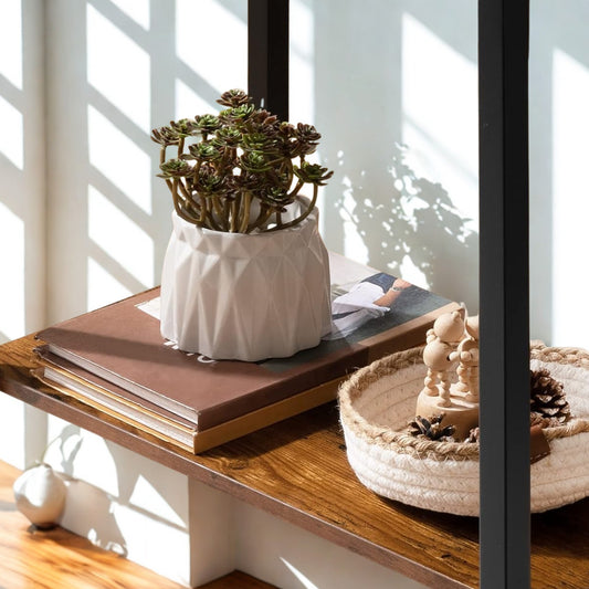 Industrial Bedside Side End Table With Charging Station