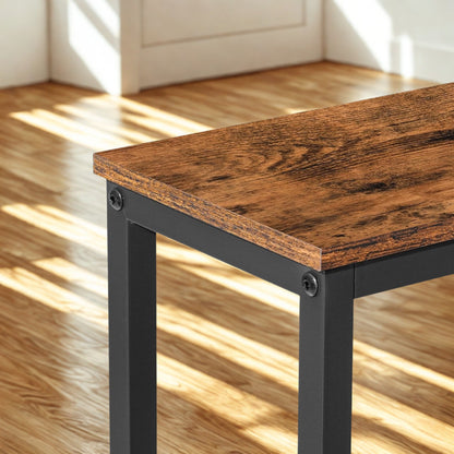 Industrial Slim Hallway Console Table With Storage Shelves