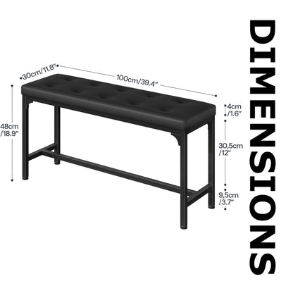 Industrial Faux Leather Dining Bench Seat