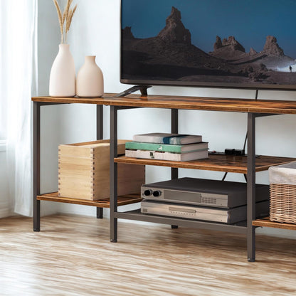 160CM Wide TV Stand Unit With Power Outlets Rustic Furniture