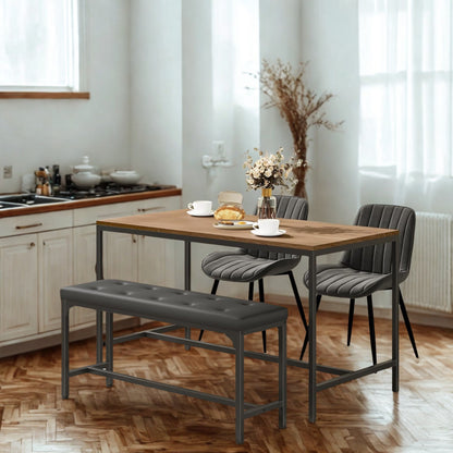 Industrial Faux Leather Dining Bench Seat