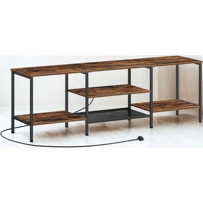 160CM Wide TV Stand Unit With Power Outlets Rustic Furniture