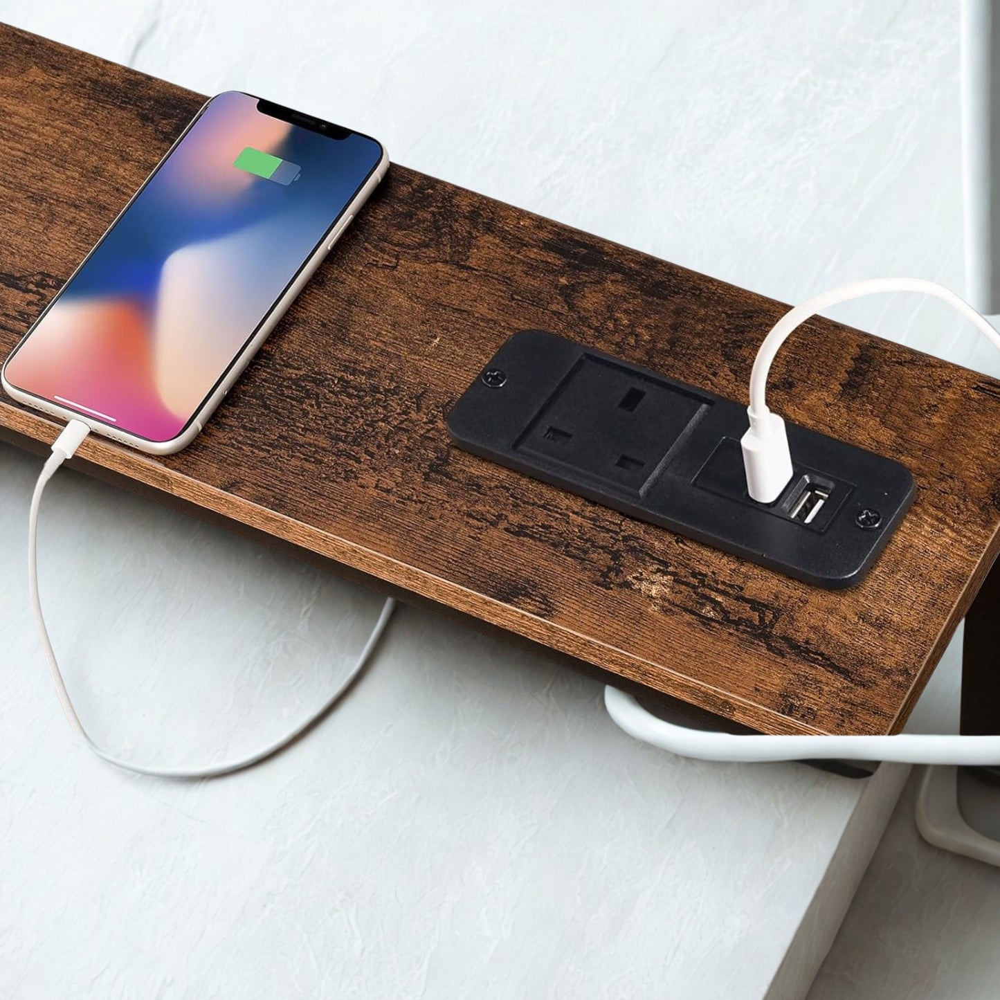 Industrial 160CM Wide Narrow Hallway Console Table With Charging Station