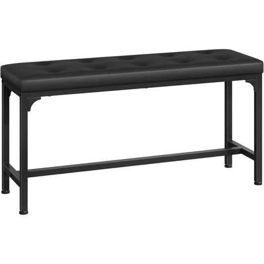 Industrial Faux Leather Dining Bench Seat